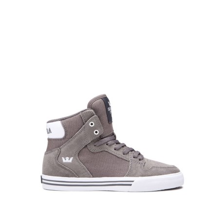 Supra Vaider Kids High Tops Shoes Grey UK 71KYM